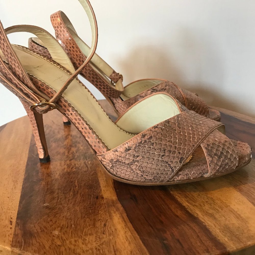 Ysl Yves Saint Laurent Python Heels Size 41 - image 3